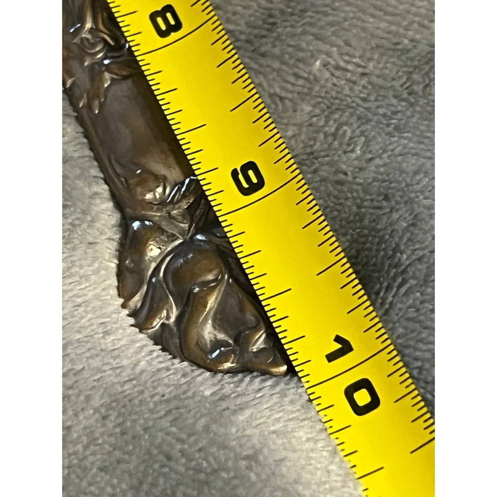 Vintage‎ Italy Silverplate Art Nouveau Floral Serving Spoon 9.5